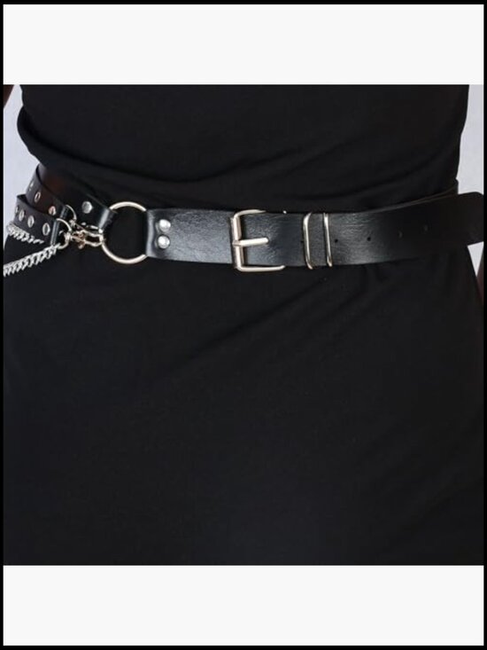 Women\'s Punk Gothic Waist Chain Belt Faux Leather Adjustable Body Chain main image 6